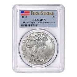 2016 American Silver Eagle - 30th Anniversary - First Strike MS-70 PCGS Certified