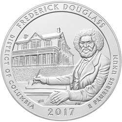 2017 Frederick Douglass 5 oz Burnished Silver Coin - America The Beautiful