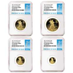 2017-W Proof Gold American Eagle NGC First Day Of Issue PF-70 Ultra Cameo 4-Coin Set