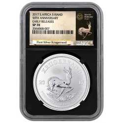 2017 South African Krugerrand Silver Coin 1 oz - NGC SP-70 Early Releases Black Core