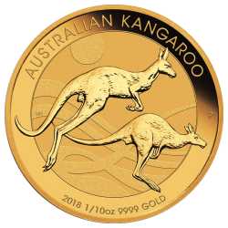 2018 Perth Mint Gold Kangaroo Coin 1/10 oz