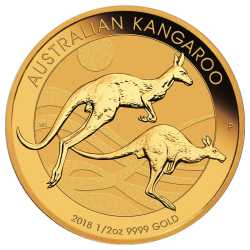 2018 Perth Mint Gold Kangaroo Coin 1/2 oz