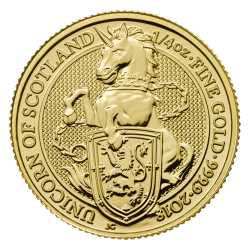 2018 1/4 oz Gold Queen's Beasts Unicorn of Scotland
