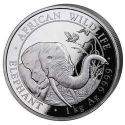 2018 1 Kilo Somalian Elephant Silver Coin