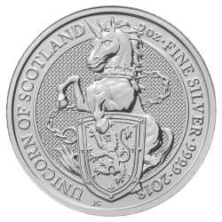 2018 2 oz Silver Queen's Beasts Unicorn of Scotland