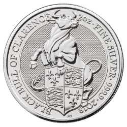 2018 2 oz Silver Queen's Beasts Black Bull of Clarence