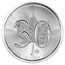 2018 Canadian Silver Maple Leaf Coin BU - 30th Anniversary