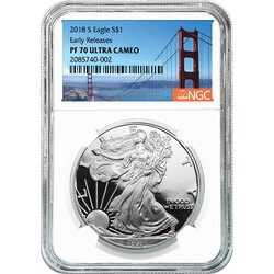 2018-S NGC PF-70 Early Releases Proof Silver Eagle Coin 