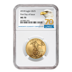 2018 1/2 oz NGC MS-70 First Day Of Issue Gold American Eagle (70 Label)