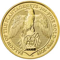 2019 1 oz Queen's Beasts Falcon of the Plantagenets Gold Coin