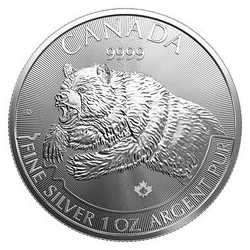 2019 1 oz Silver Grizzly Coin - RCM Predator Series Fourth Release