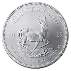 2019 South African Silver Krugerrand Coin 1 oz Obverse