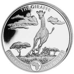 2019 1 oz Geiger The Giraffe Silver Coin - World's Wildlife (First Issue)