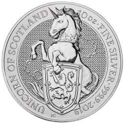 2019 10 oz Queen's Beasts Unicorn of Scotland Silver Coin