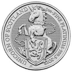 2019 1 oz Queen's Beasts Unicorn of Scotland Platinum Coin