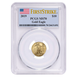 2019 1/4 oz PCGS MS-70 First Strike Gold American Eagle
