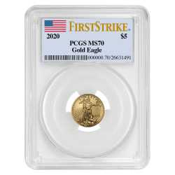 2020 1/10 oz PCGS MS-70 FS American Gold Eagle Coin