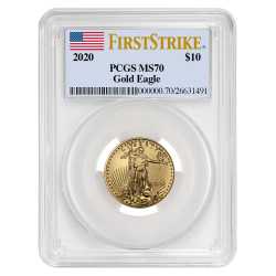 2020 1/4 oz PCGS MS-70 FS American Gold Eagle Coin