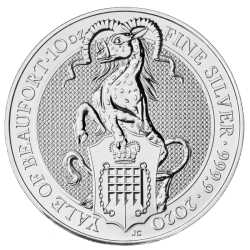 2020 10 oz Queen's Beasts The Yale of Beaufort Silver Coin