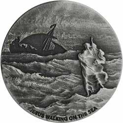 2020 2 oz Jesus Walking on the Sea Biblical Silver Coin Series