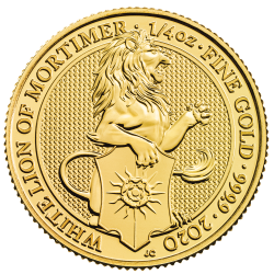 2020 1/4 oz Queen's Beasts White Lion of Mortimer Gold Coin