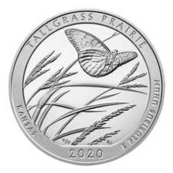 2020 5 oz Burnished Tallgrass Prairie National Preserve Silver Coin | America The Beautiful