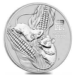 2020 1 oz Year of the Mouse Silver Coin - Perth Mint Lunar Series III