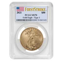2021 1 oz PCGS MS-70 FS American Gold Eagle Coin