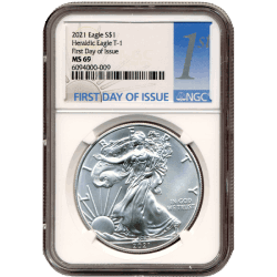 2021 NGC MS-69 First Day Of Issue American Silver Eagle