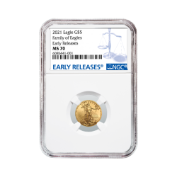 2021 1/10 oz NGC MS-70 ER American Gold Eagle Coin