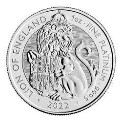 2022 1 oz Tudor Beasts Lion of England Platinum Coin