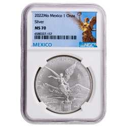 2022 NGC MS-70 1 oz Mexican Silver Libertad Coin