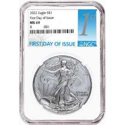 2022 NGC MS-69 First Day Of Issue American Silver Eagle Coin
