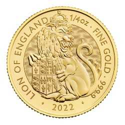 2022 1/4 oz Tudor Beasts Lion of England Gold Coin