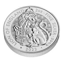 2022 2 oz Tudor Beasts Lion of England Silver Coin