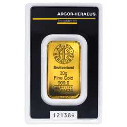 20 gram Argor-Heraeus Kinebar Gold Bar
