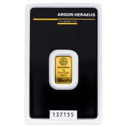 2 gram Argor-Heraeus Kinebar Gold Bar