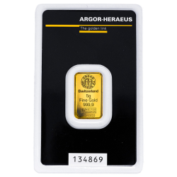5 gram Argor-Heraeus Kinebar Gold Bar
