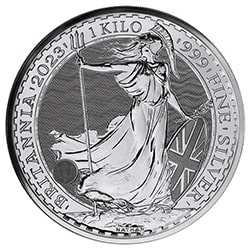 2023 1 Kilo British Silver Britannia Coin BU