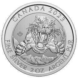 2023 RC Silver Sabretooth 2 oz Coin - Reverse