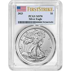 2023 PCGS MS-70 First Strike 1 oz American Eagle Silver Coin