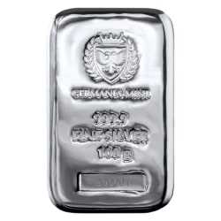 100 Gram Germania Mint Silver Bar - Lowest Price Online
