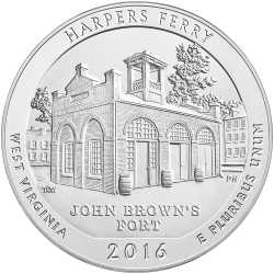 2016 Harpers Ferry 5 oz Burnished Silver - America The Beautiful