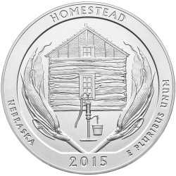 2015 Homestead 5 oz Burnished Silver Coin - America The Beautiful