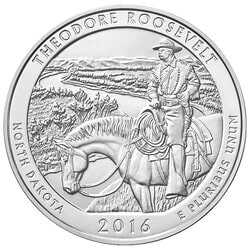 2016 Theodore Roosevelt 5 oz Burnished Silver Coin - America The Beautiful