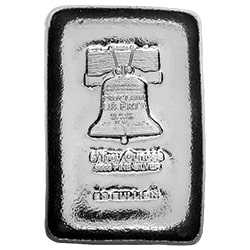 Silver Proclaim Liberty 5 oz Poured Bar - Front