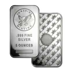 5 oz Sunshine Mint Silver Bar - Microengraved Security Feature