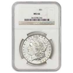 Pre-1921 NGC MS-66 Morgan Silver Dollar - Random Year