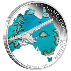 The Land Down Under Great Barrier Reef 1 oz Silver Proof Perth Mint