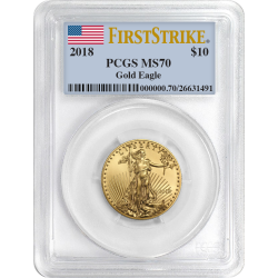 2018 1/4 oz PCGS MS-70 First Strike Gold American Eagle